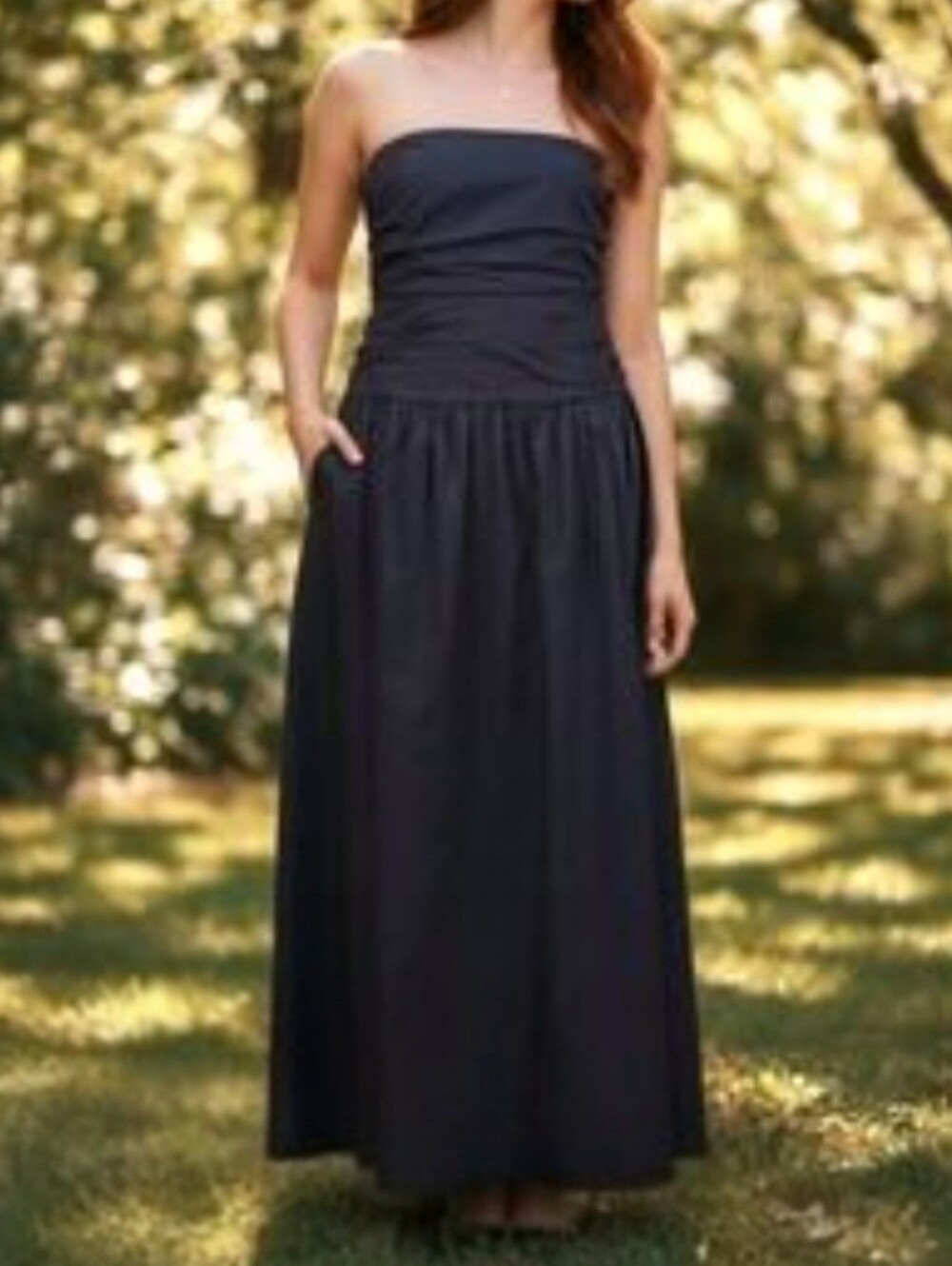 Band Of The Free Strapless Navy XL NWT Midi Dress - Picture 6 of 15